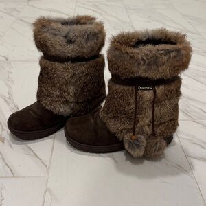 BearPaw Brown Faux Fur Boots size 7